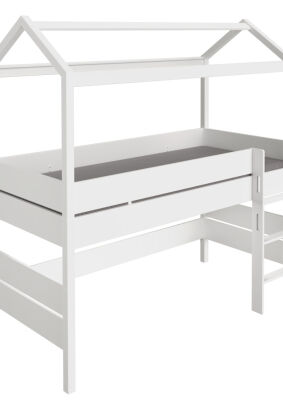 Łóżko do zabawy PAIDI Tiny House kredowy-biały z drabinką prostą (90x200) (1396521)