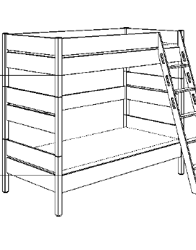 Łóżko podwójne 180cm 90x200 PAIDI KIRA imitacja dąb antyczny (1178238)