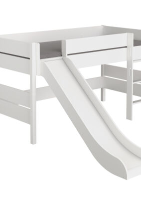 Łóżko do zabawy 120 PAIDI Tiago ze zjeżdżalnią i drabinką prostą kredowo-biały (120x200) (1398571 )