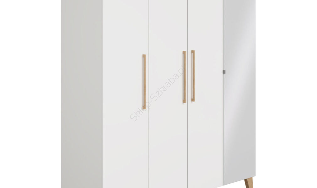 Szafa na ubrania cztero-drzwiowa z lustrem prawostronnym PAIDI Oscar (1350224)