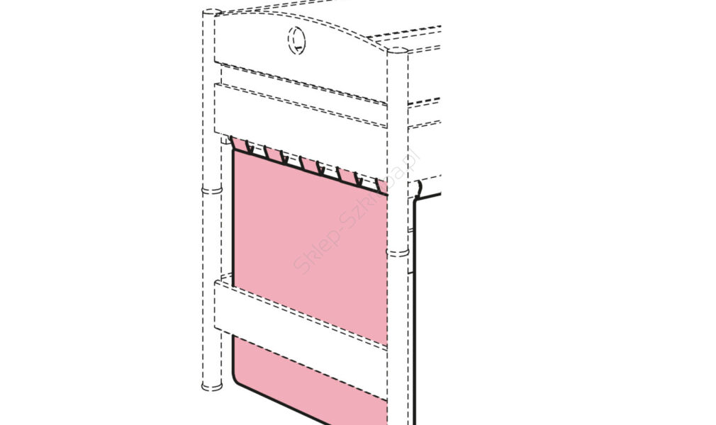 Pojedyncza zasłona na bok o 120 cm PAIDI różowy/biały (158 960 0-4036)