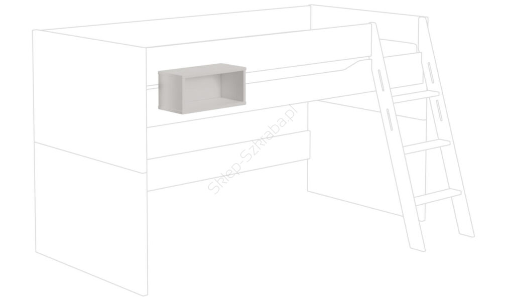 Półka do łóżka kwadratowa PAIDI Tiago / Kira stalowy szary  (2182539)
