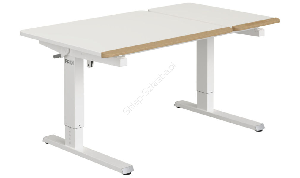 Biurko PAIDI Teenio GT 130 cm prawostronne kredowobiały/lity dąb  (1477936)