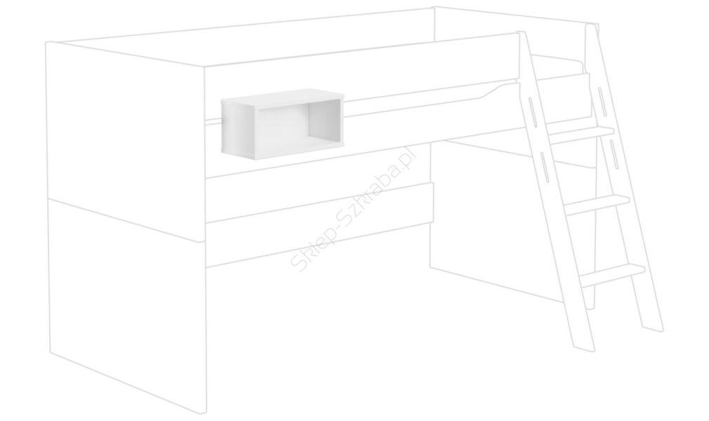 Półka do łóżka kwadratowa PAIDI Tiago / Kira / Ylvie  Kredowo-biały (2172531)