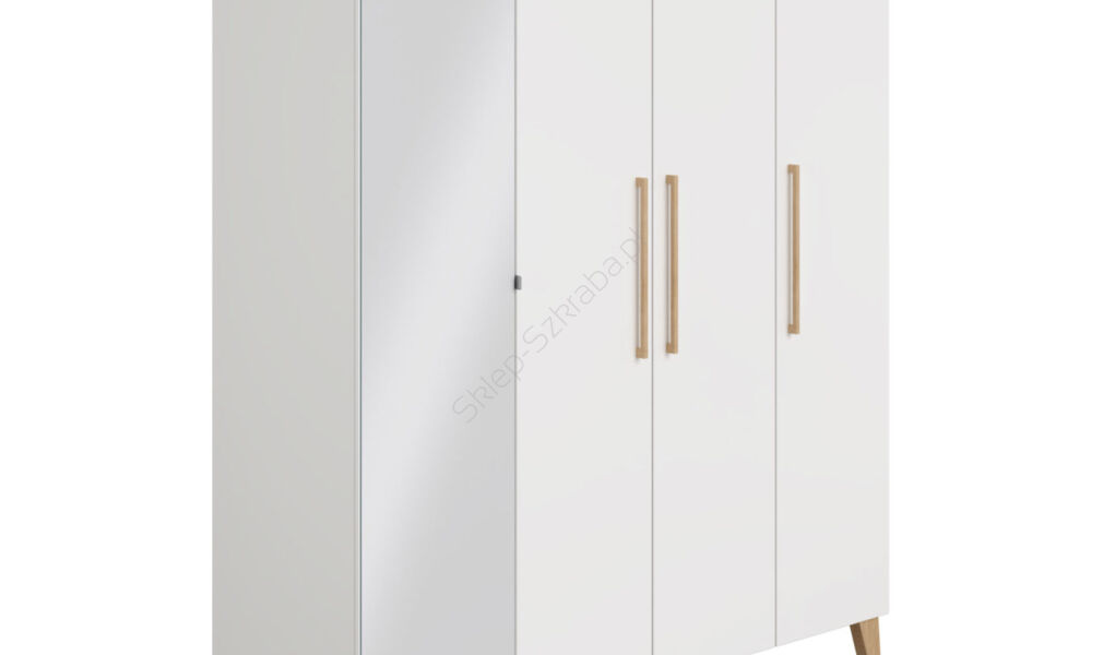 Szafa na ubrania cztero-drzwiowa z lustrem lewostronnym PAIDI Oscar (1350214)