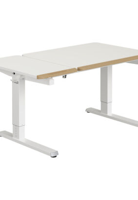 Biurko PAIDI Teenio GT 130 cm lewostronny kredowy-biały/lity dąb (1477836)