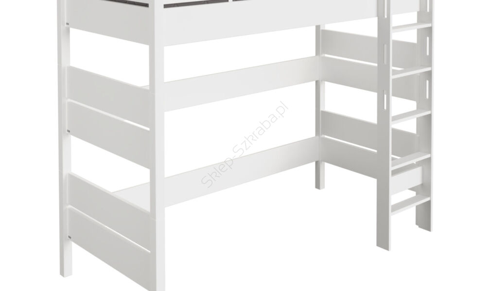 Łózko wysokie 180 PAIDI Tiago z drabinką prostą kredowo-biały (90x200) (1398221)