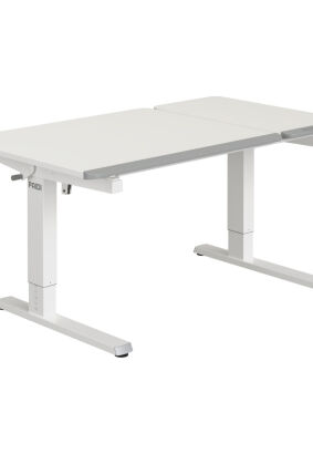 Biurko PAIDI Teenio GT 130 cm prawostronne kredowy-biały/szary  (1477939)
