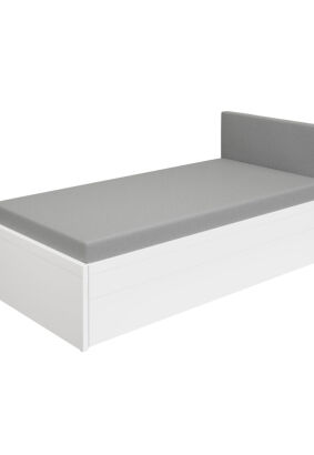 Łóżko z wyściełanym zagłówkiem PAIDI Flynn kredowy biały /kamienna szarość (2618010104)